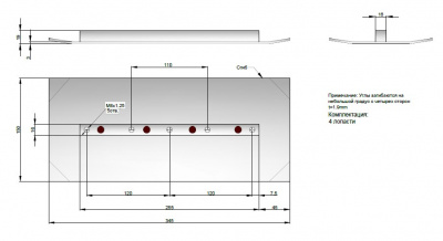 Комплект финишных лопастей 150х345x1.9